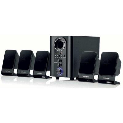 Caixas p/ Home Theater 5.1 Canais Mondial Multi Home HT-11 com entrada USB/SD, radio e controle remoto - Bivolt - 75W com envio rápido - JD Atacado